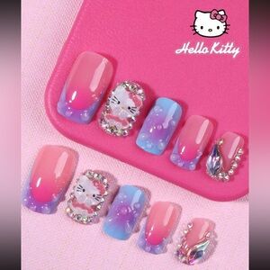 NEW Hello Kitty 3D Nail Art Press On Nail Set